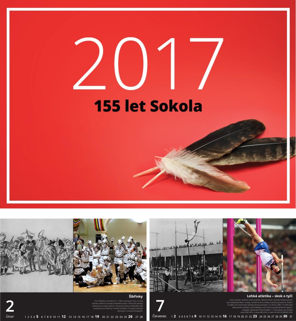 Kalendáře 155 let Sokola