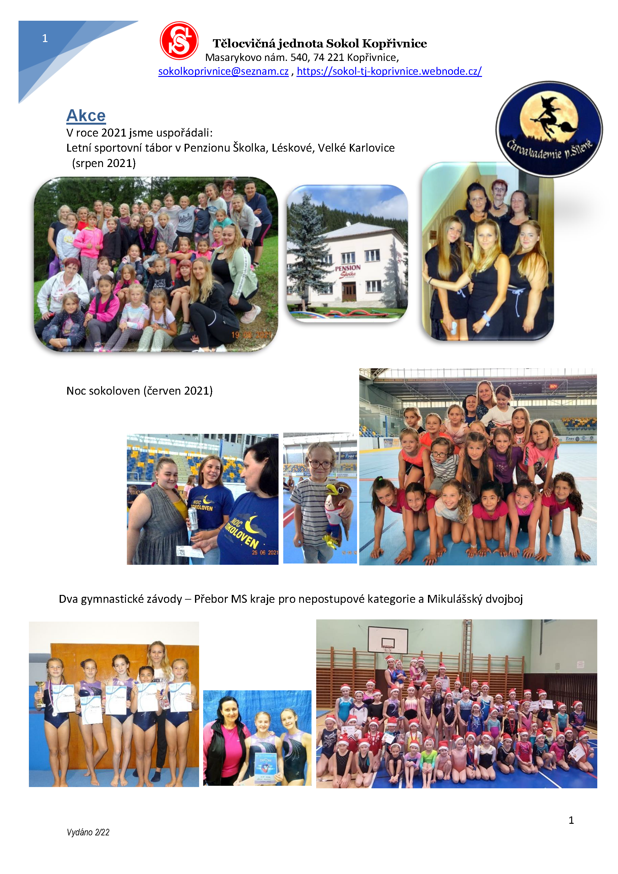 T.J. Sokol Kopřivnice - gymnastika 2021