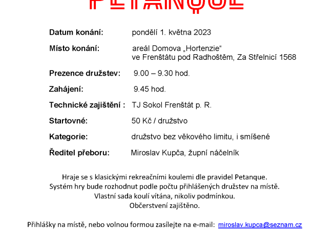 Petanque - župní přebor
